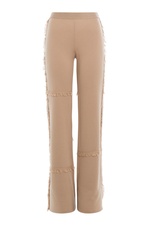 Virgin Wool Wide Leg Pants with Fringing by MSGM