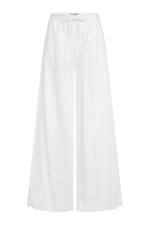Broderie Anglaise Wide Leg Cotton Pants by Valentino