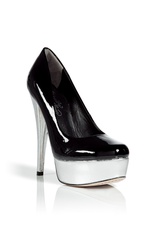 Black/Silver Patent Leather Platform Pumps by Alejandro Ingelmo