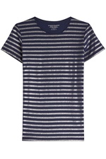 Striped Cotton T-Shirt with Cashmere by Majestic