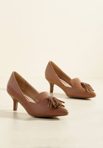 Sass, Check, or Credit? Heel in Caramel by C-LABEL/SMAC Footwear