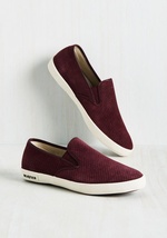 Long Beach Bash Suede Slip-on Sneaker in Burgundy by Seavees