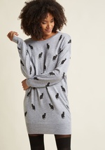 How Does That Make You Feline? Sweater Dress by Yumi