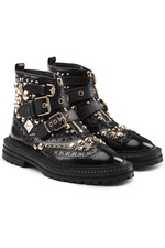 Studded Leather Brogue Ankle Boots by Burberry