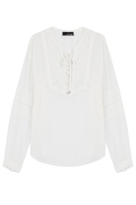 Peasant Blouse with Lace Inlay by The Kooples