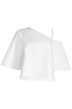 Cotton One-Shoulder Top by Tibi