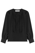 Crepe Top With Embroidered Lace Trim by See by Chloe