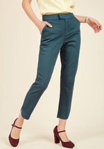 Yes, these cropped trousers from our ModCloth namesake label are a perfect pick for the office, but that's not all! Observing the curved, vented side seams and classic, relaxed cut of this goldenrod pair, you recognize their design as optimal for date nig by MCB1074