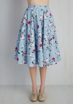 Sculpture Garden Gala Midi Skirt in Noir by Hell Bunny London (pop soda)