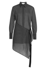 Pinstriped Cotton-Silk Blouse with Draped Front by 3.1 Phillip Lim