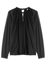 Gathered Sheer Top with Embellished Collar by Emilio Pucci