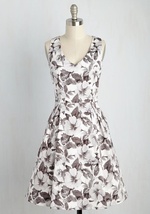 Fabulously Established Floral Dress in Monochrome by Liza Luxe Collection