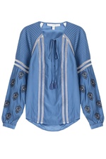 Alpine Embellished Silk Blouse by Veronica Beard