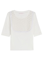Cotton Top with Crochet Bib by See by Chloe