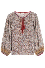 Printed Silk Tunic Blouse by Talitha