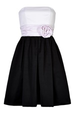 Strapless Dress with Rose Sash by Paule Ka
