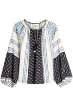 Printed Cotton Blouse with Linen by sea