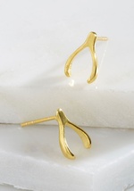 A Wishbone Come True Earrings in Gold by HCR Trading LTD - Reeves & Reeves