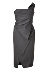 Anthracite Structured Origami Bustier Dress by Donna Karan