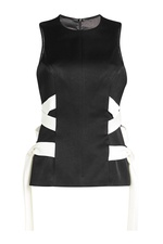 Lace Up Satin Top by Galvan