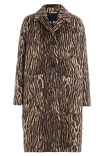 Animal Print Coat with Virgin Wool and Alpaca by Rochas