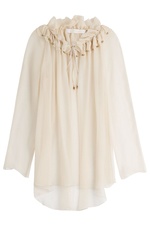 Gathered Neck Silk Top by Chloe