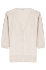 Cashmere Cropped Sleeve Cardigan by Malo