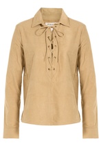 Le Lace-Up Suede Top by Frame Denim