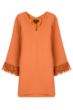Tunic Top with Fringed Cuffs by Derek Lam