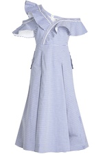 Striped Off-Shoulder Dress in Cotton by Self-Portrait