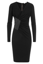 Virgin Wool Dress with Leather by Vionnet