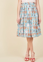 Collect Your Thoughts Midi Skirt by Hell Bunny London (pop soda)