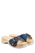 Embellished Denim Sandals by Marc Jacobs