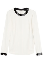 Blouse with Patent Leather Trims by Ralph Lauren Black Label