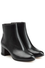 Leather Mid Boots with Chain Heel Detail by MICHAEL Michael Kors