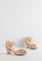 Shimmer Down Now T-Strap Heel in Rose Glitter by Bait Footwear/Nine Eight Nine