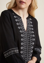 Flawlessly Folkloric 3/4 Sleeve Top by ModCloth