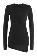 Jersey Top with Asymmetric Hem by DKNY