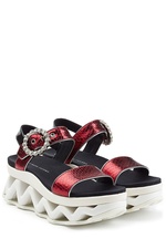 Embossed Leather/Suede Sandals by Marc by Marc Jacobs