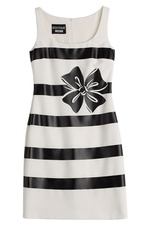 Bow Print Striped Sheath Dress by Boutique Moschino