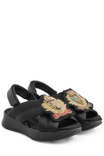 Fabric Sandals with Embroidered Badge by Burberry