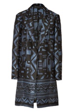 Cotton-Silk Printed Coat by Donna Karan