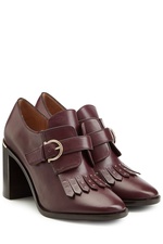 Fringed Leather Heeled Boots by Salvatore Ferragamo