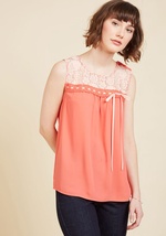 Natural Sweetener Sleeveless Top in Coral by JANTEX INTERNATIONAL LIMITED