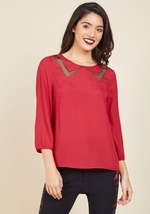 Faux the Record Top in Magenta by Appareline Inc