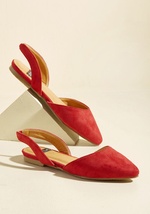 Slingback and Relax Vegan Flat in Ruby by NYLA Shoes Inc.