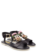 Cara Frida Embellished Leather Sandals by Rupert Sanderson