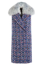 Virgin Wool Sleeveless Coat with Fur Collar by Emilio Pucci