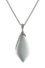 Rhodium Plated Necklace with Lucite and Crystals by Alexis Bittar
