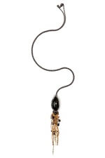 Ruthenium with Gold-Toned Tassel Pendant Necklace by Alexis Bittar